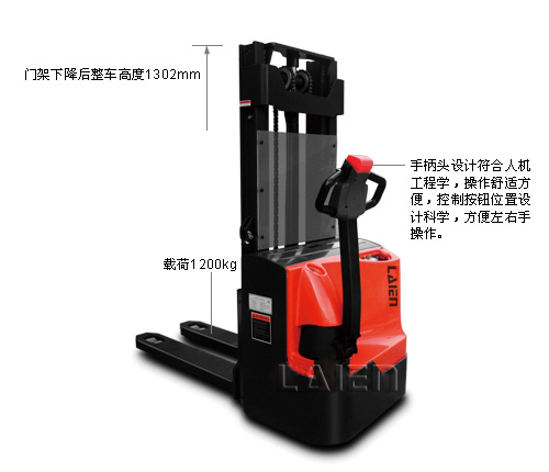 侧驾式双起升电动堆高车图片展示